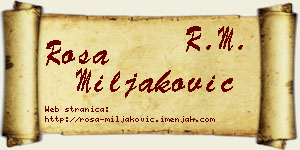 Rosa Miljaković vizit kartica